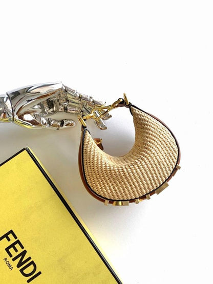 Gold Woven Top Handle Bag