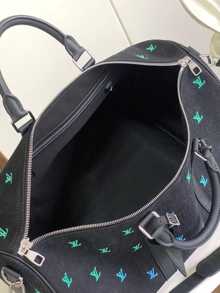 Keepall Embroidered Denim Travel Bag