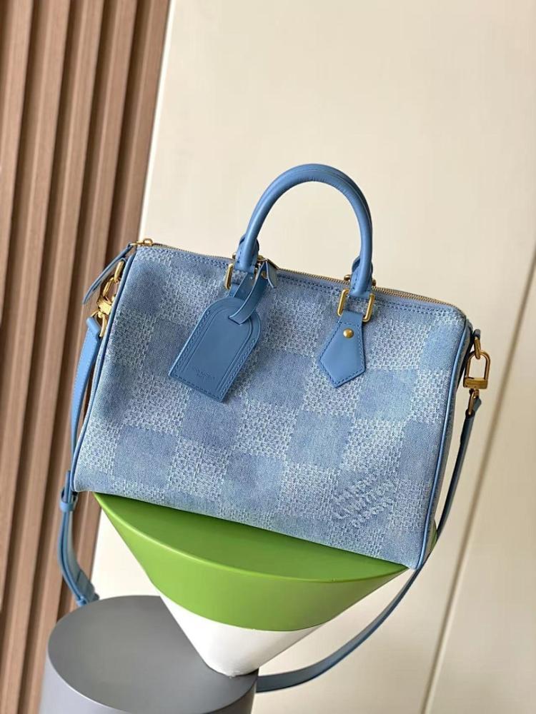 Modern Refined Denim Top Handle Bag