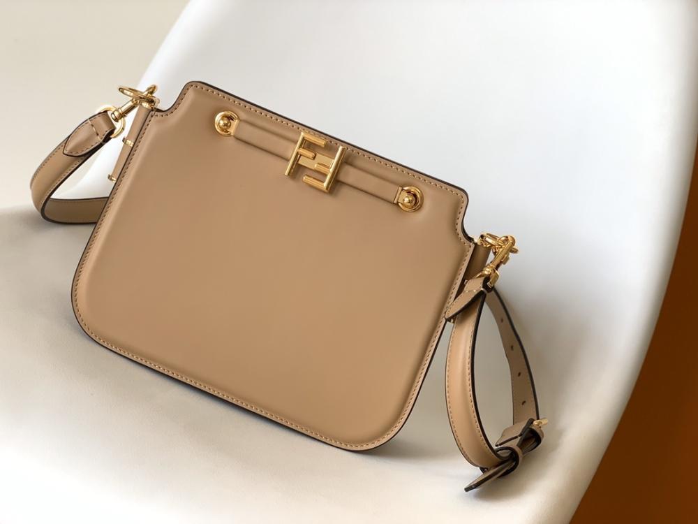 Gold Leather Crossbody Bag