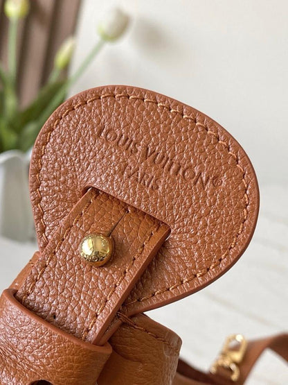 Classic Italian-Inspired Monogram Leather Shoulder Bag