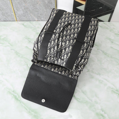 Modern Elegant Black Leather Backpack