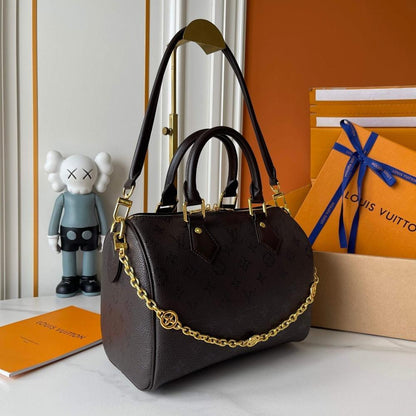 Stylish Refined Monogram Leather Top Handle Bag