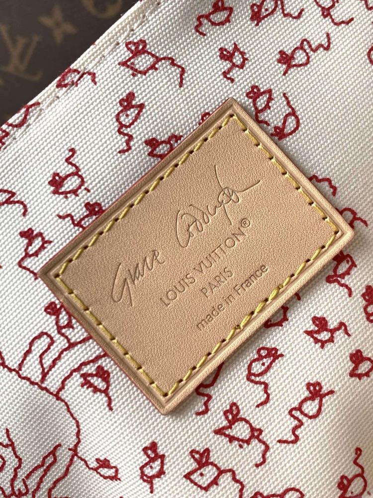 Embroidered Leather Tote Bag