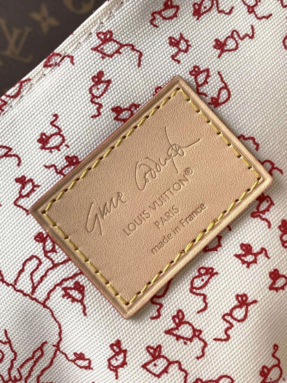 Embroidered Leather Tote Bag