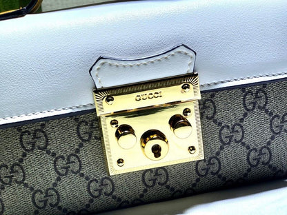 Classic Refined Black Monogram Leather Shoulder Bag
