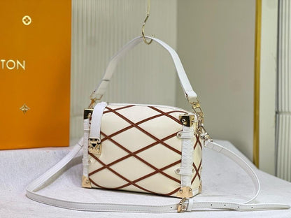 Classic Italian-Inspired Quilted Lambskin Shoulder Bag