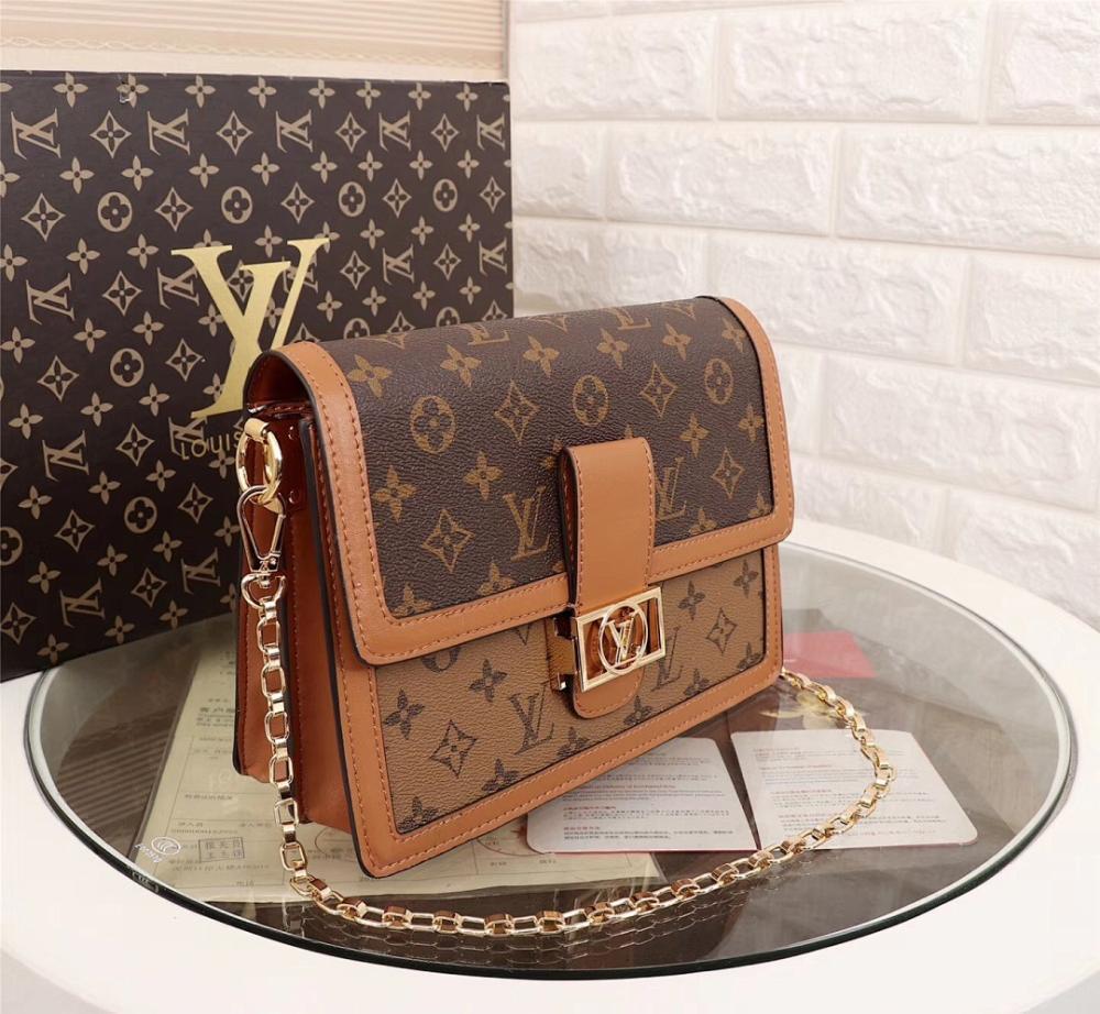 Stylish Premium Monogram Leather Top Handle Bag