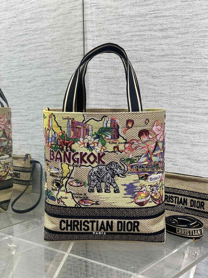 Embroidered Top Handle Bag