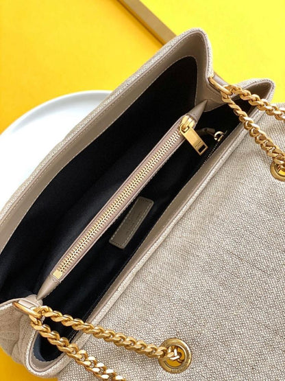 Modern Luxury Beige Leather Crossbody Bag