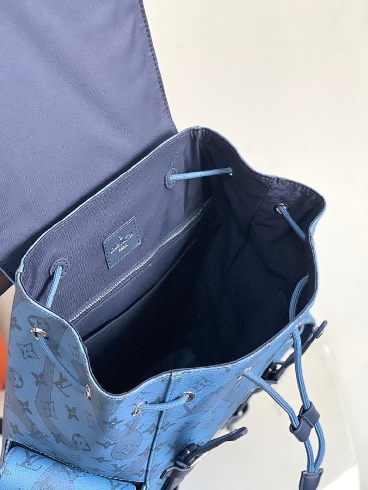 Arco Blue Monogram Leather Shoulder Bag
