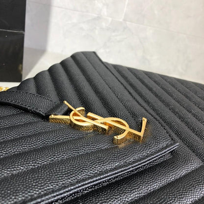 Italian-Inspired Luxury Black Leather Shoulder Bag
