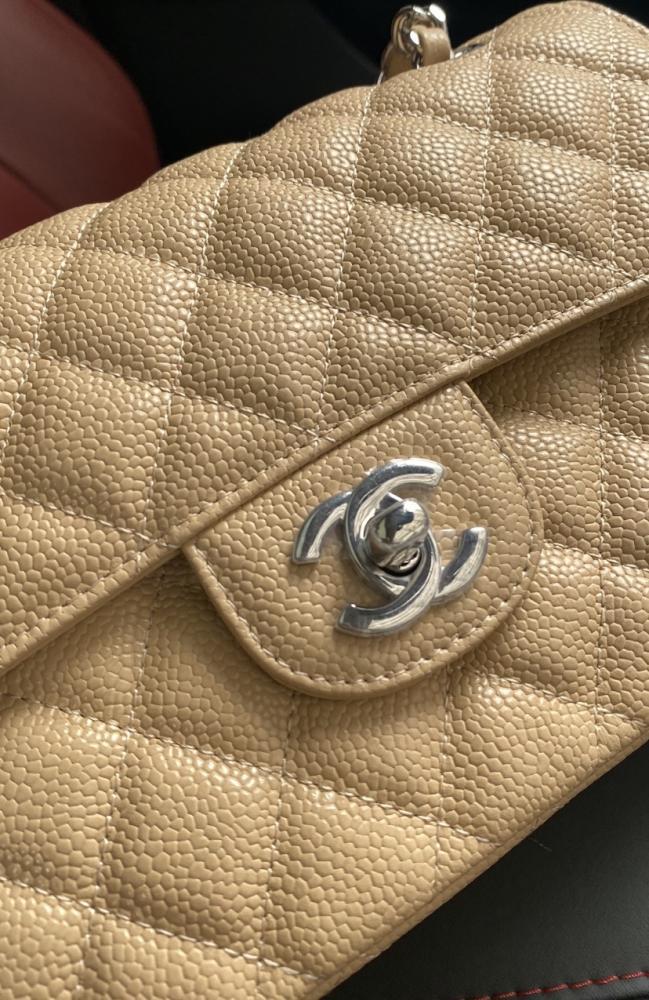 Gold Leather Top Handle Bag