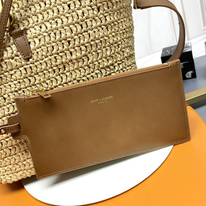 Woven Leather Bucket Bag