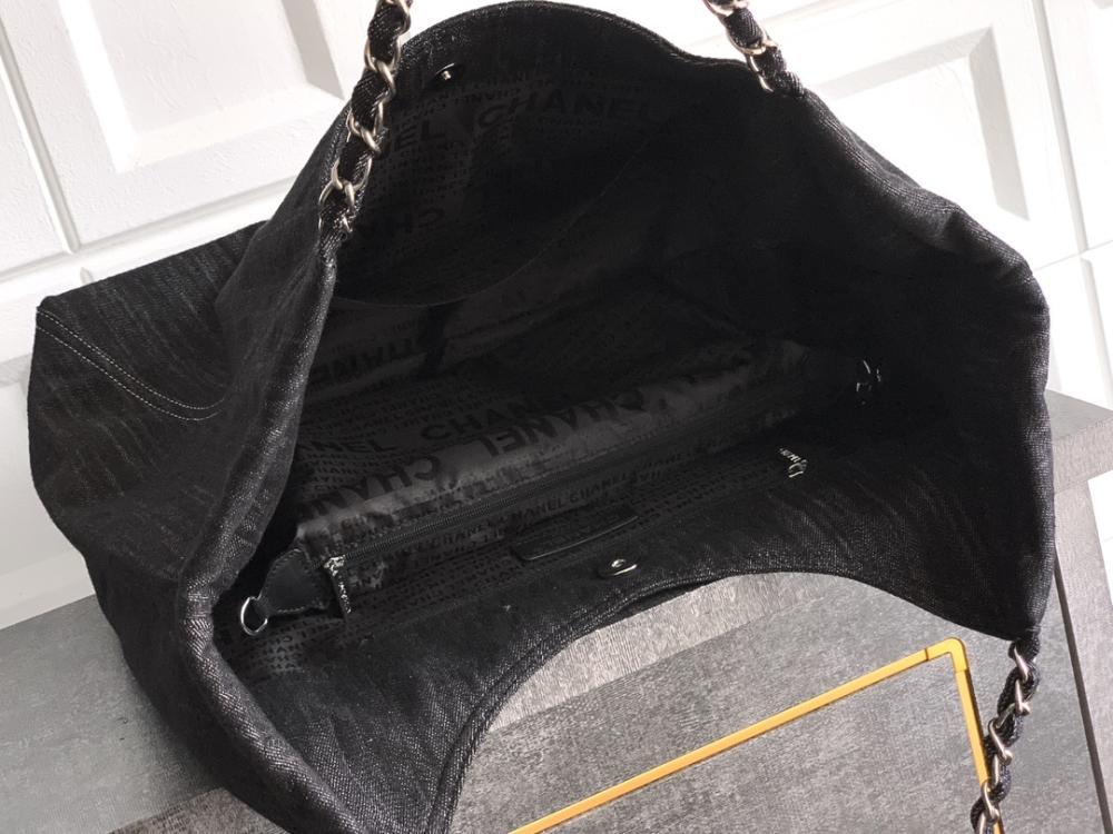 Classic Embroidered Denim Tote Bag