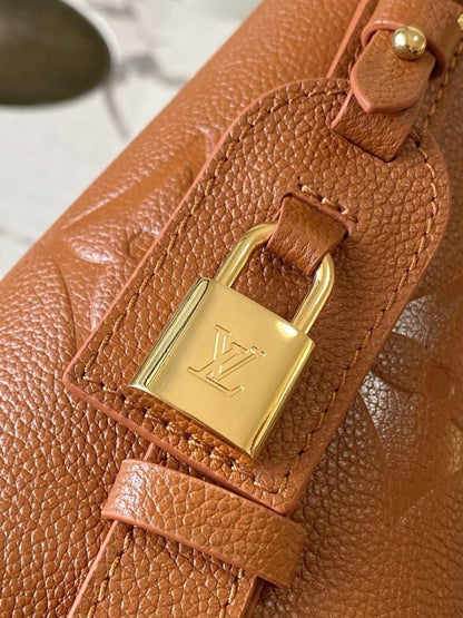 Classic Italian-Inspired Monogram Leather Shoulder Bag