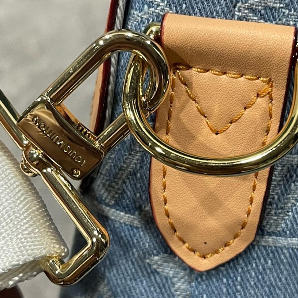 Modern Refined Blue Denim Crossbody Bag