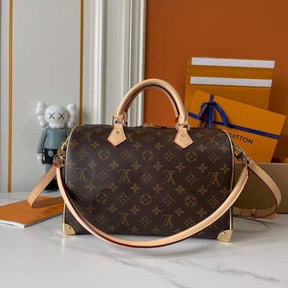 Speedy Monogram Leather Shoulder Bag