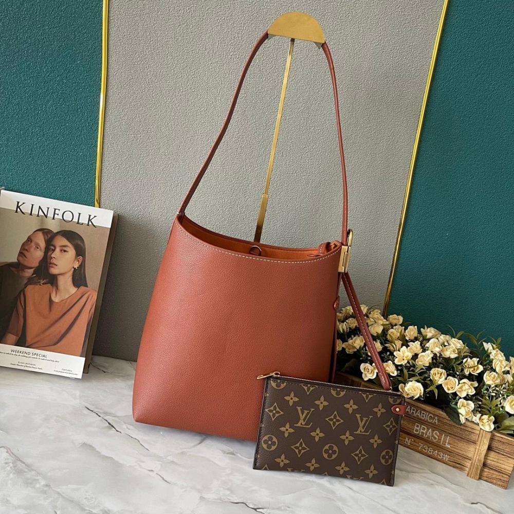 Classic Premium Monogram Leather Hobo Bag
