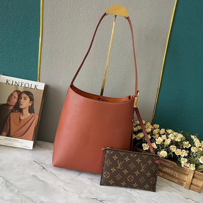 Classic Premium Monogram Leather Hobo Bag
