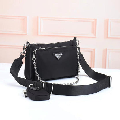 Elegant Refined Nylon Shoulder Bag