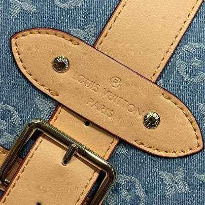 Modern Refined Blue Denim Crossbody Bag