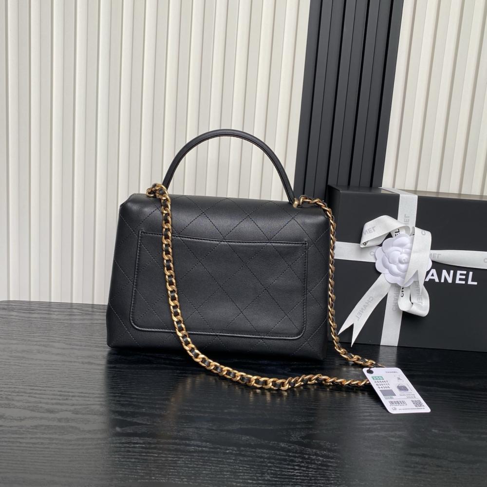 Gold Calfskin Top Handle Bag