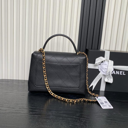 Gold Calfskin Top Handle Bag