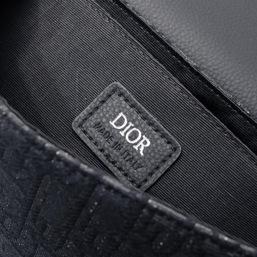 Saddle Black Printed Calfskin Shoulder Bag