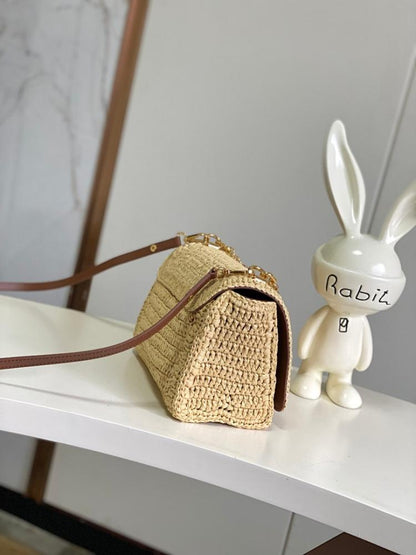 Twist Raffia Shoulder Bag