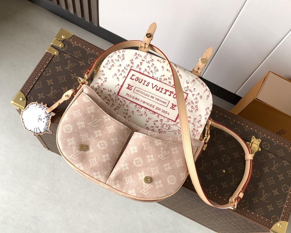 Embroidered Leather Tote Bag