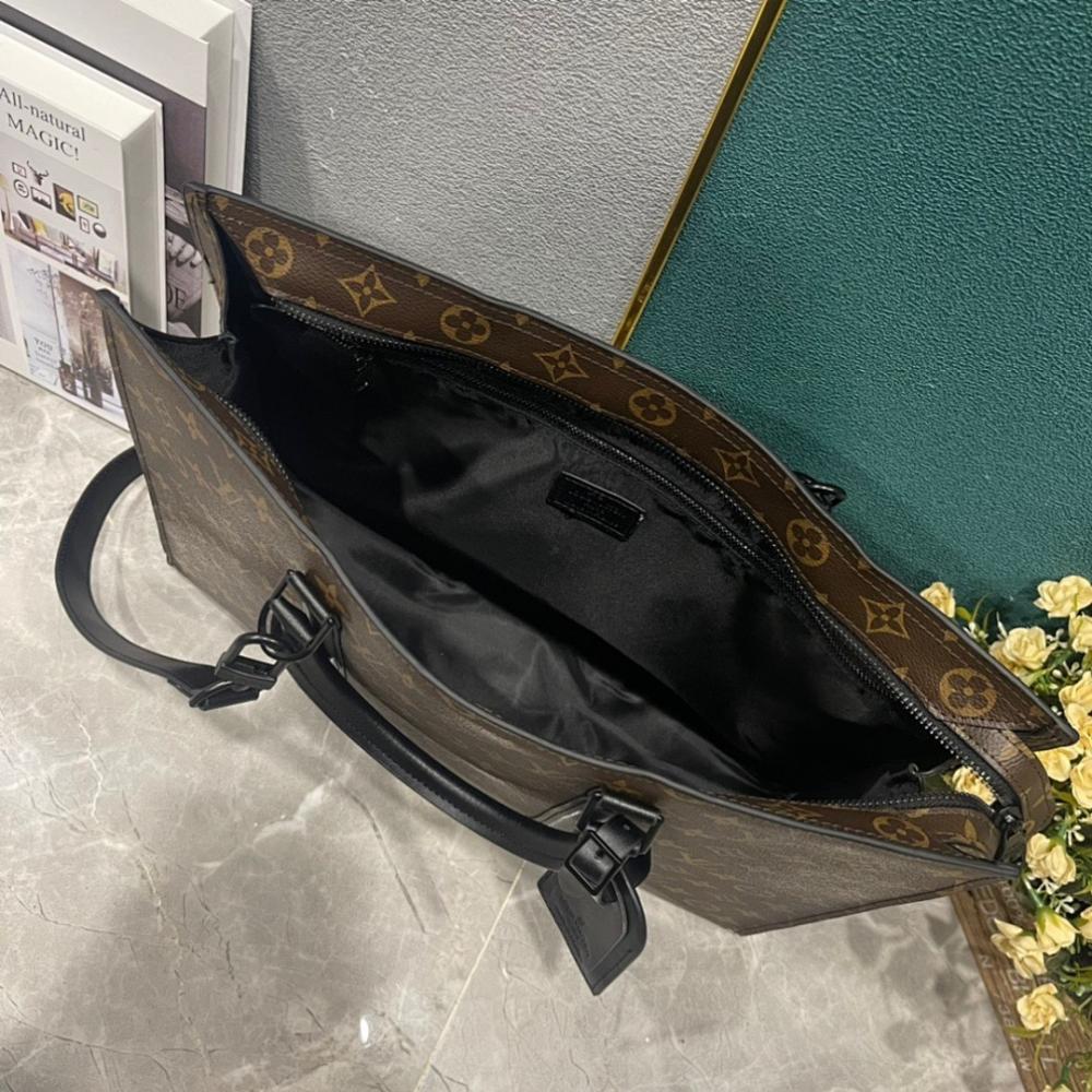 Sac Plat Monogram Leather Shoulder Bag