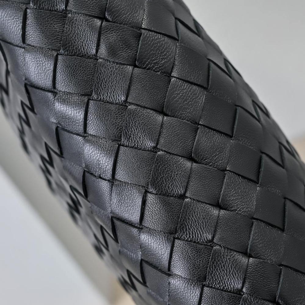 Woven Leather Top Handle Bag