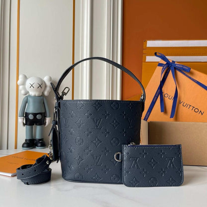 Modern Premium Monogram Leather Bucket Bag