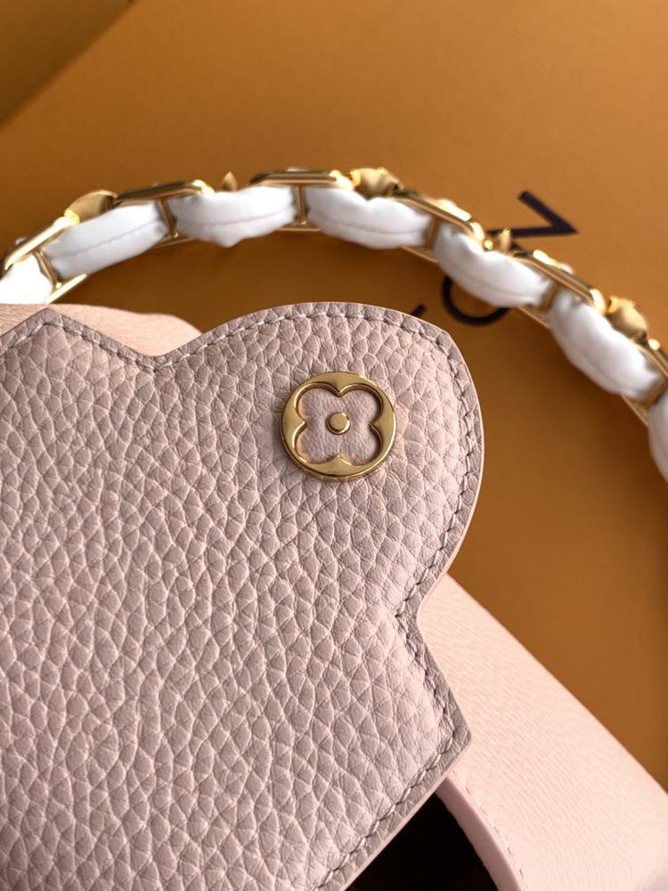 Gold Leather Top Handle Bag