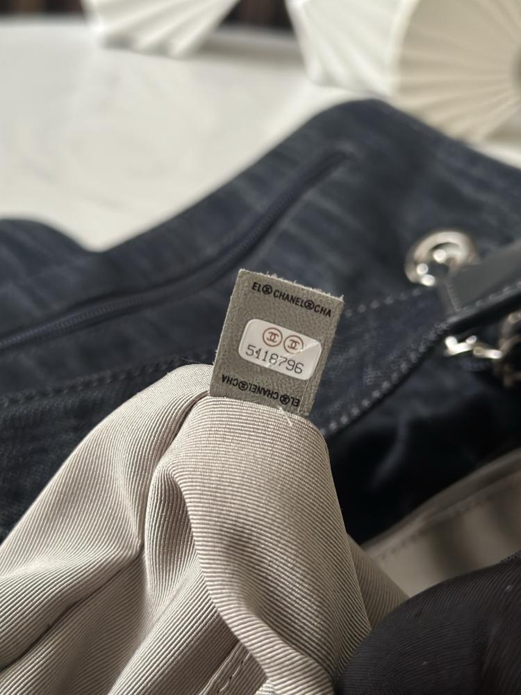 Silver Denim Crossbody Bag