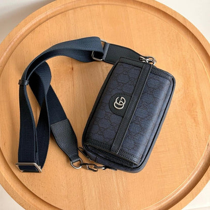Ophidia Black Canvas Top Handle Bag