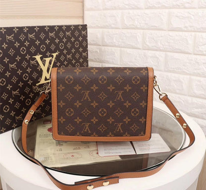 Stylish Premium Monogram Leather Top Handle Bag