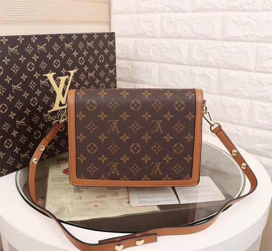 Stylish Premium Monogram Leather Top Handle Bag