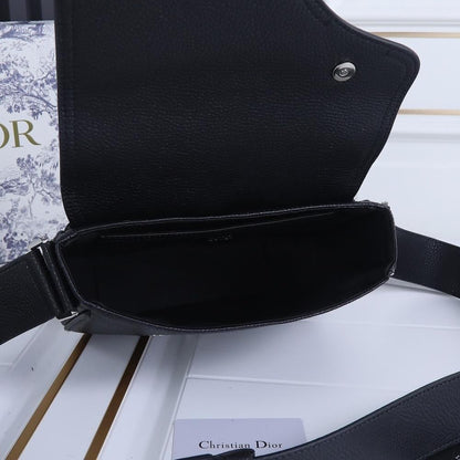 Luxury Black Printed Calfskin Shoulder Bag – Special Edition