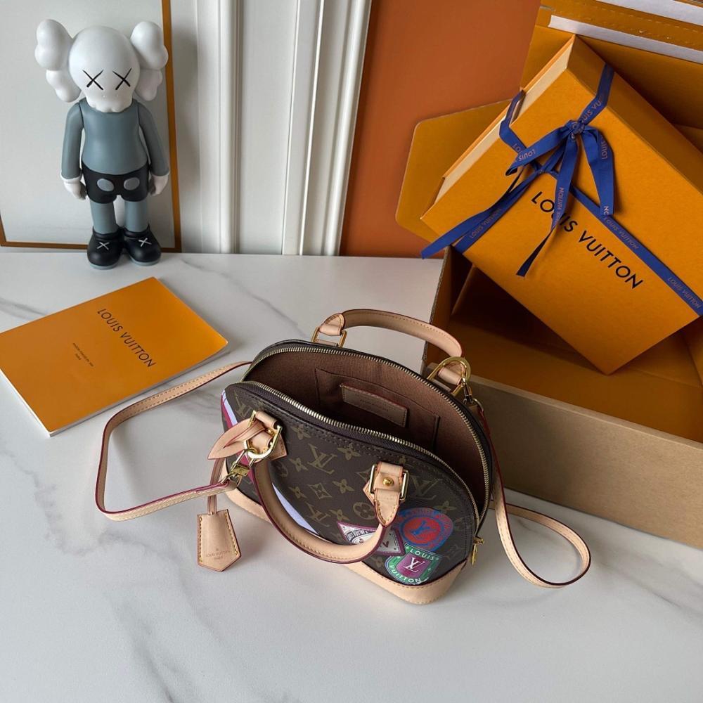 Alma Monogram Leather Shoulder Bag