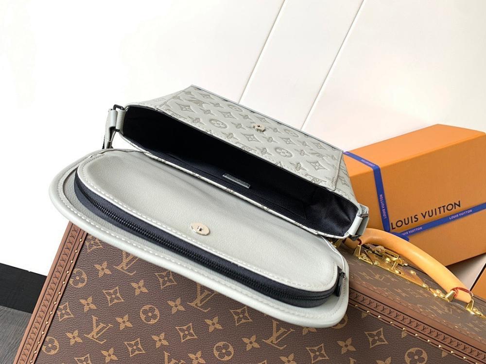 Italian-Inspired Elegant Monogram Leather Shoulder Bag