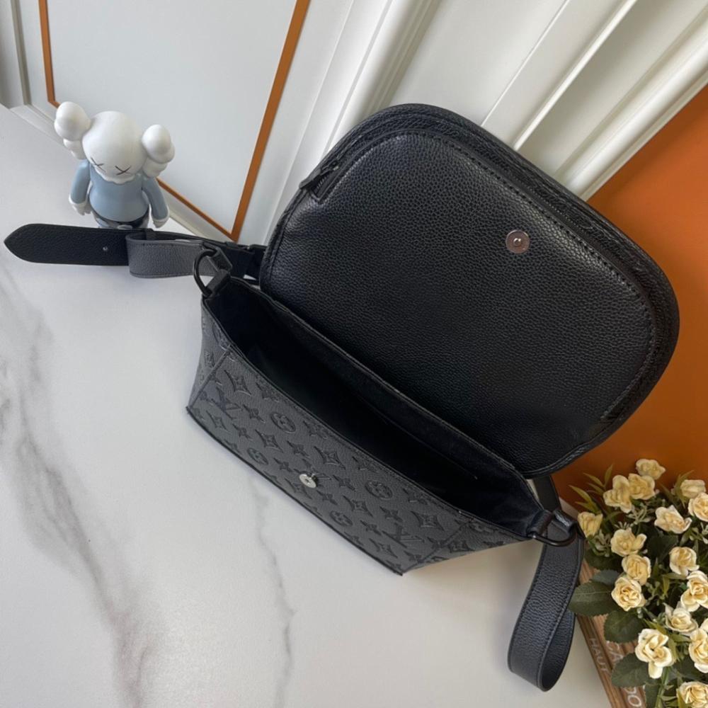 Modern Italian-Inspired Monogram Leather Shoulder Bag