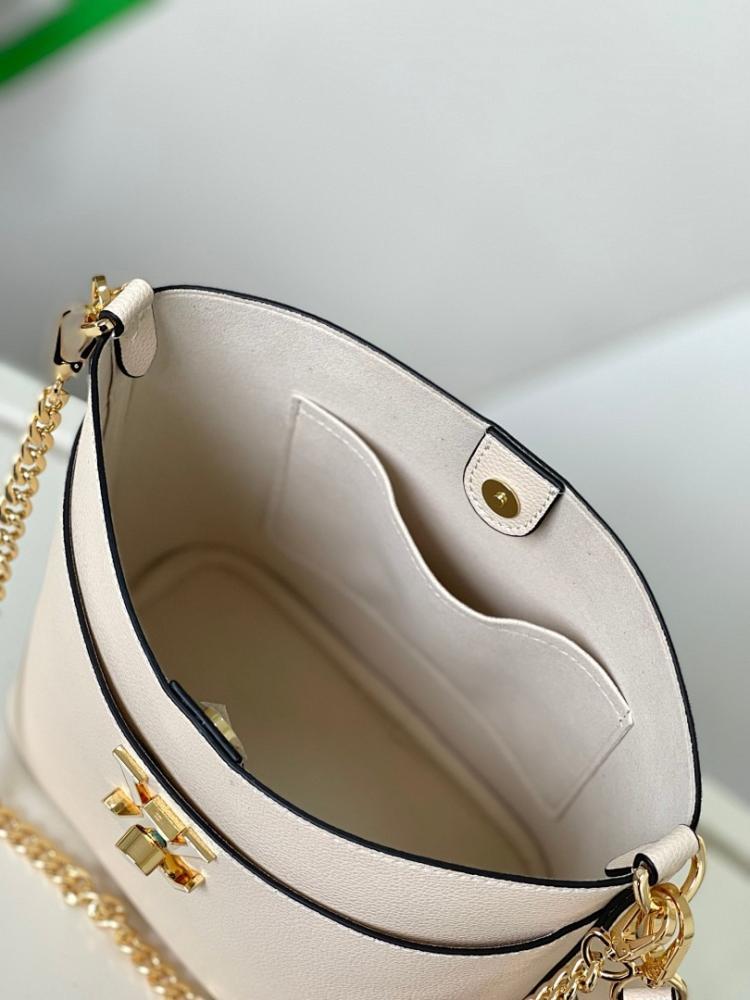 Classic Elegant Gold Calfskin Bucket Bag