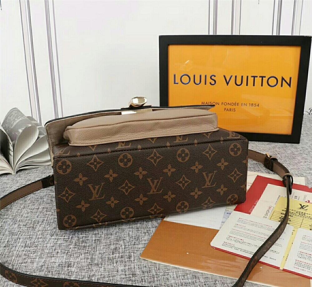 Elegant Stylish Gold Monogram Leather Shoulder Bag