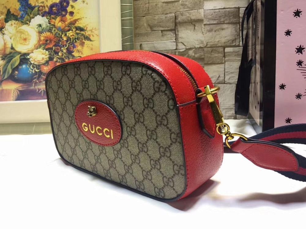 Elegant Refined Brown Printed Leather Travel Bag