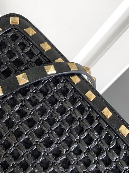Elegant Stylish Studded Raffia Crossbody Bag – Special Edition