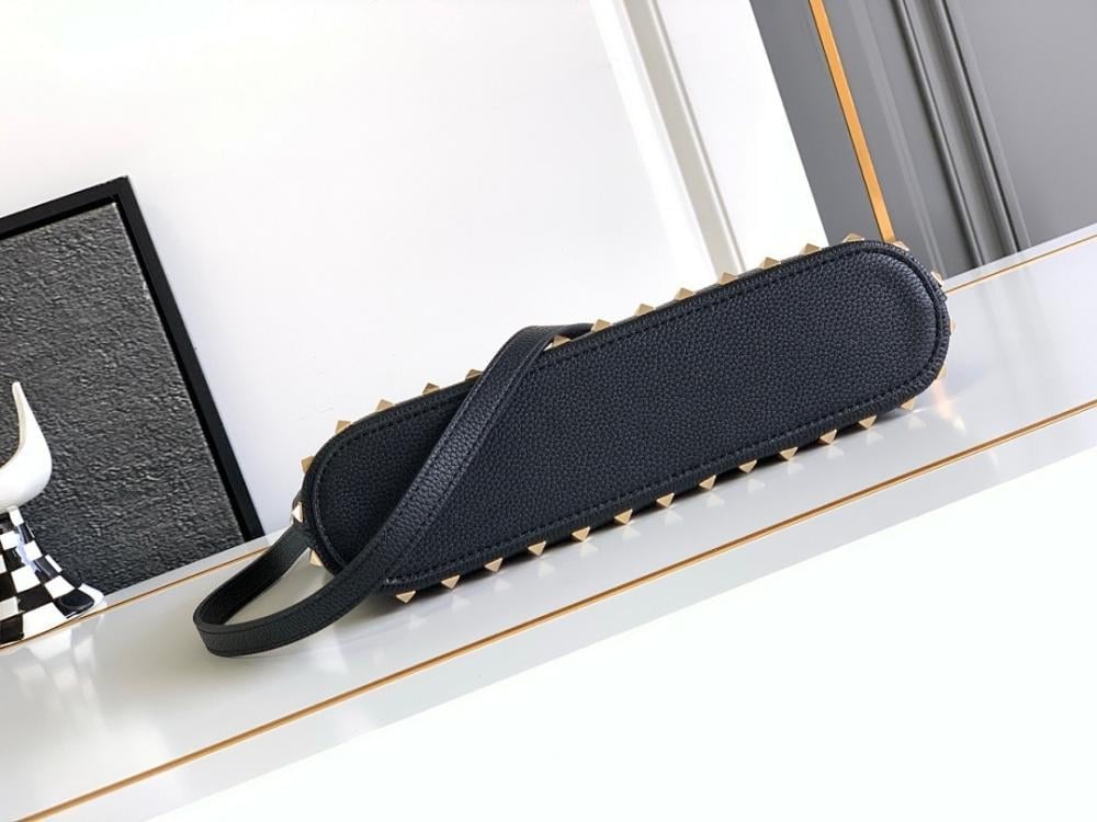 Italian-Inspired Luxury Studded Calfskin Shoulder Bag