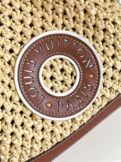 Luxury Brown Woven Raffia Bucket Bag – Special Edition