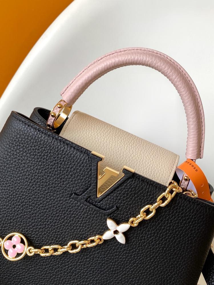 Gold Leather Top Handle Bag